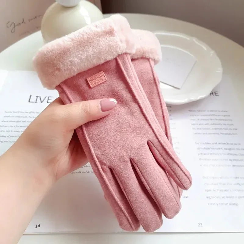 Winter Suède Handschoenen Touchscreen Dames Heren Winterhandschoenen Warm Fleecevoering Kaki Roze Zwart Grijs | Sulvida