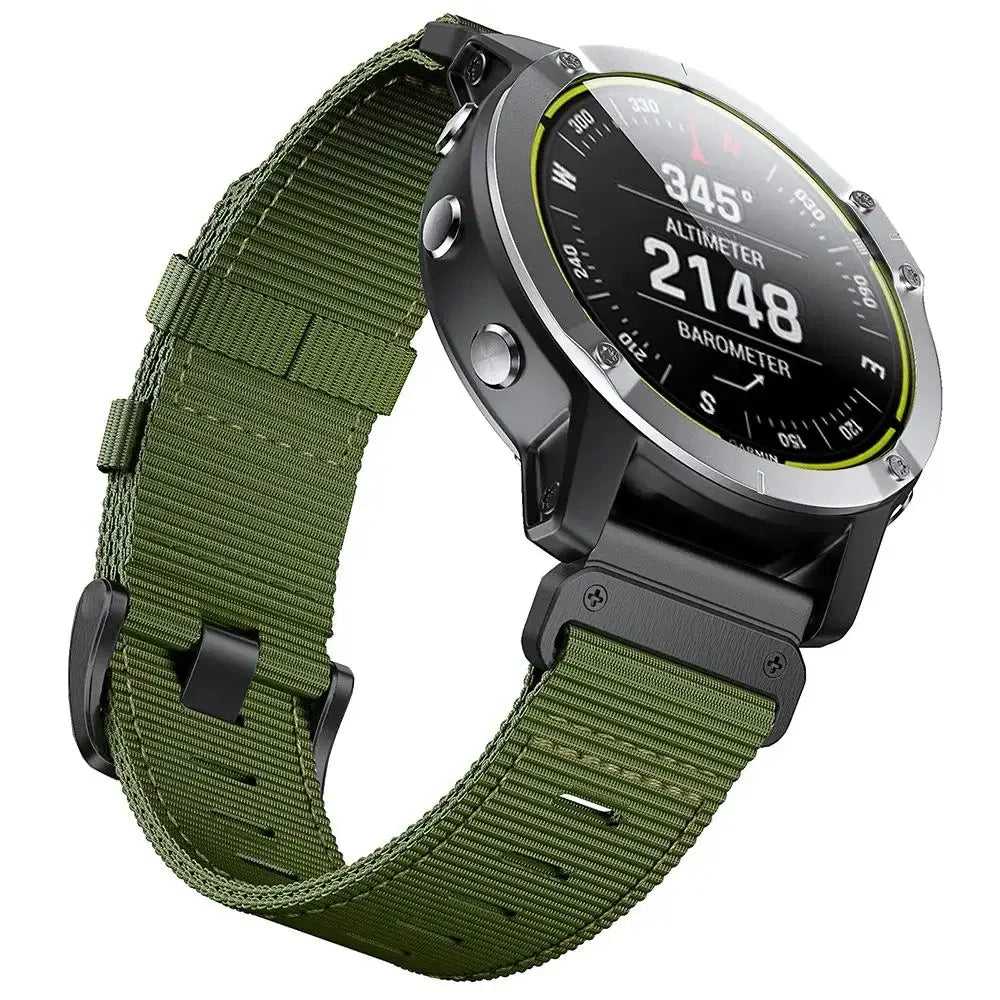 Bracelet de montre tactique en nylon - bracelet de remplacement durable QuickFit noir gris bleu kaki camouflage pour smartwatch | Sulvida
