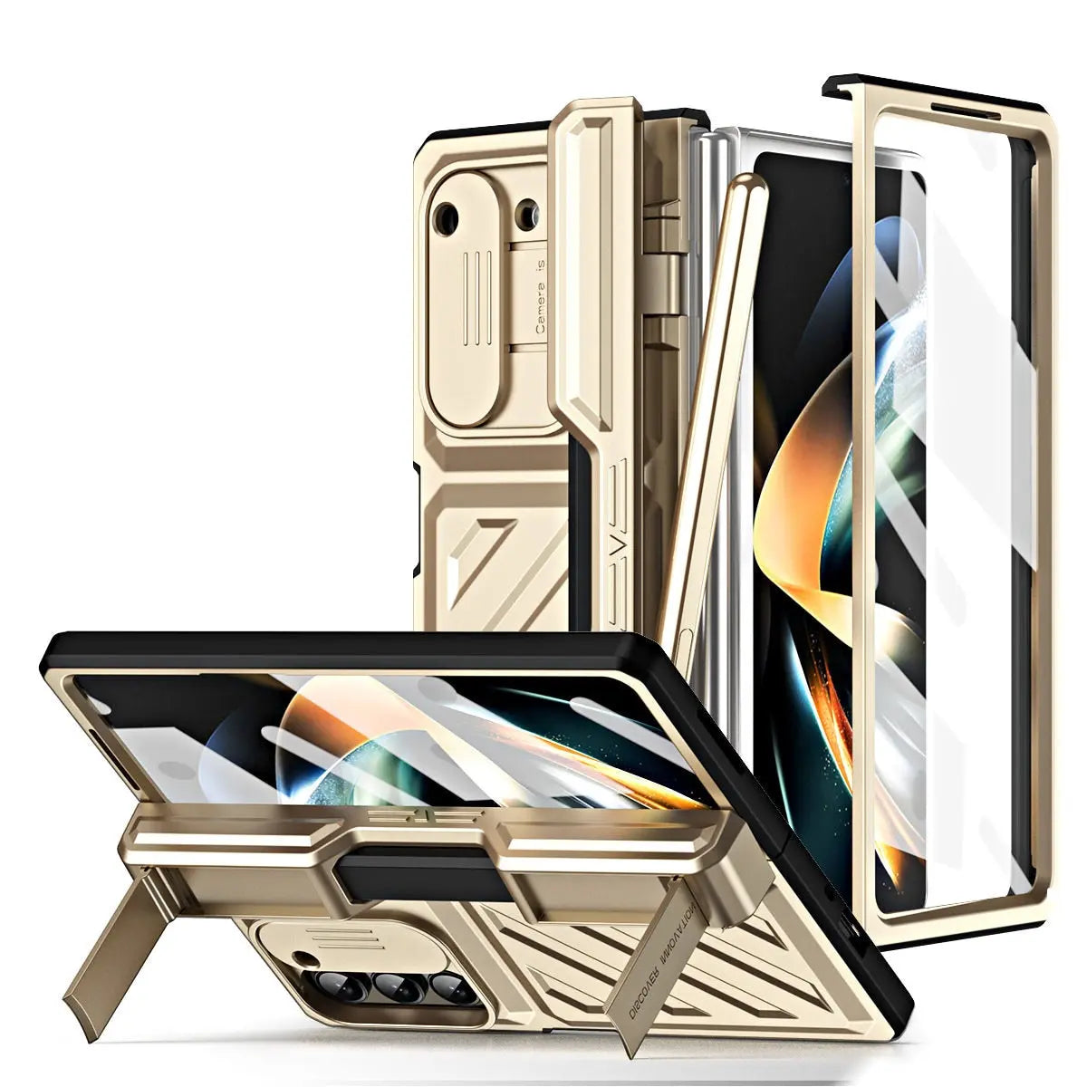 Étui de protection pour téléphone Samsung Galaxy Z Fold 4 et 5 avec support et protecteur d’écran intégral | Sulvida