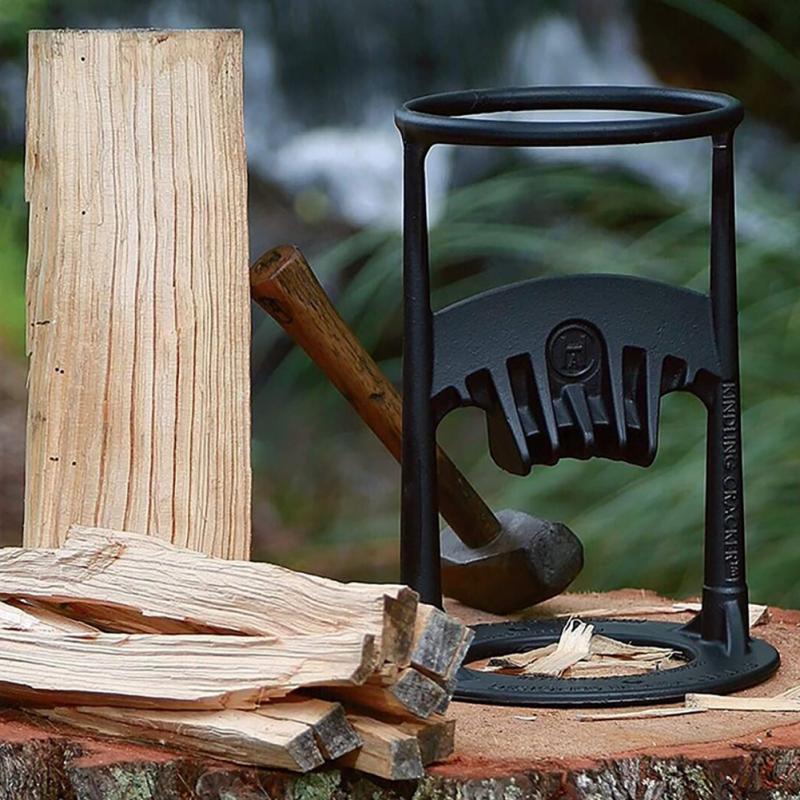 Handmatige Houtsplijter Staal Zwart Rood Brandhoutsplitter 27×14,5 cm Veilig Ergonomisch Gereedschap | Sulvida