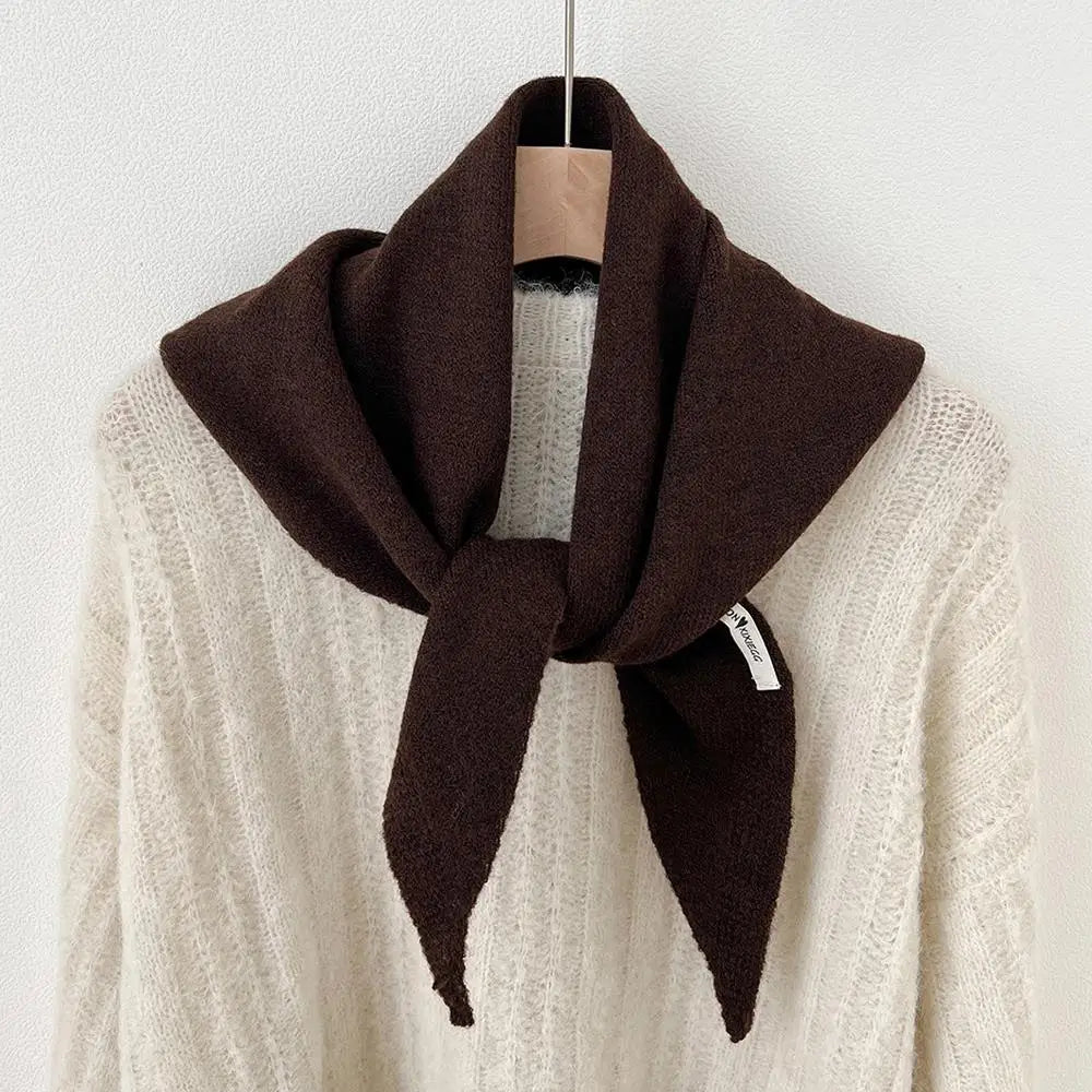 Driehoekige Wollen Sjaal Dames Gebreid Warm Omslagdoek Effen Halsdoek Schoudersjaal Winter Herfst Stijlvol | Sulvida