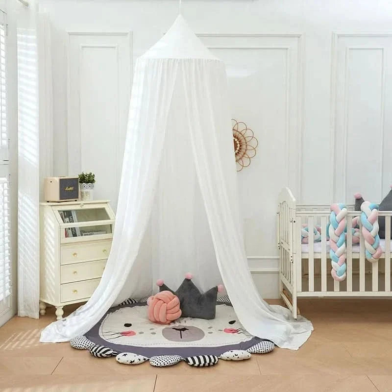 Hangende Katoenen Klamboe Hemelbed Kinderkamer Roze Grijs Wit Decoratie Speelhoek Leeshoekje Prinsessenkamer | Sulvida
