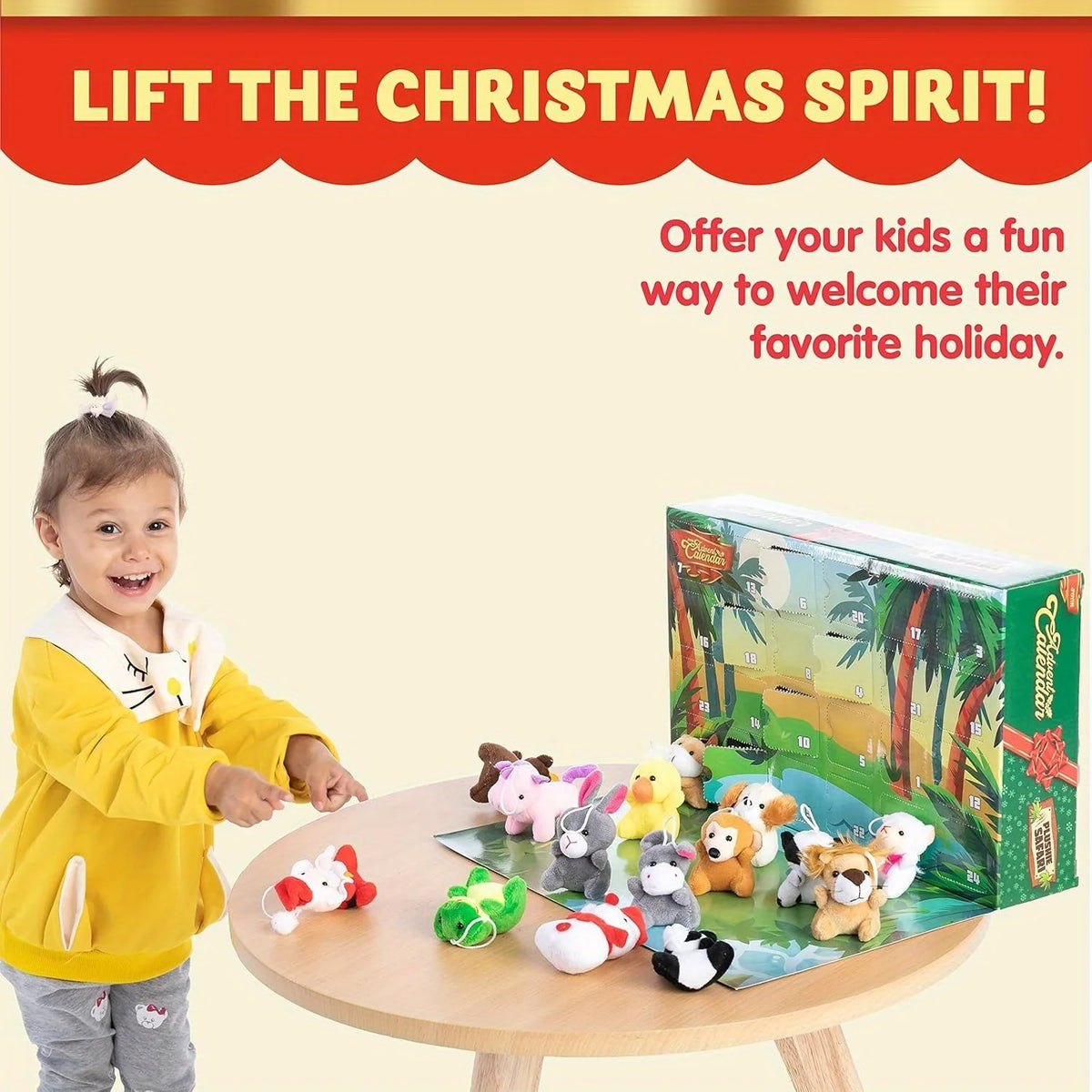 Adventskalender met 24 Mini Knuffels voor Kerst Aftellen Kinderspeelgoed Decoratie Kerstkalender Cadeau | Sulvida