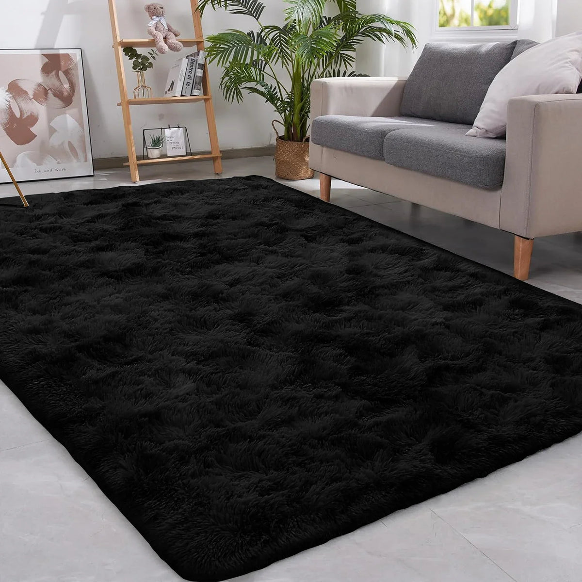 Pluche Vloerkleed Rechthoek Antislip Zachte Tapijt Woonkamer Slaapkamer Badkamer Modern Interieur Decoratief | Sulvida