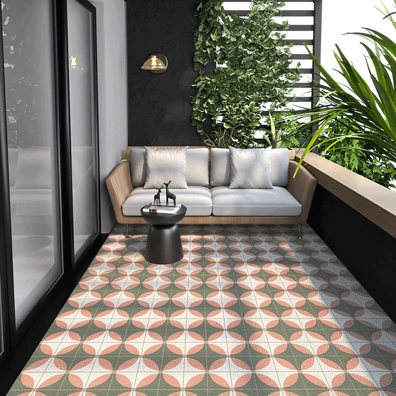 Antislip Vloerkleed PVC Leer 100x200 cm Wasbaar Binnentapijt Keuken Entree Woonkamer Geometrisch Design | Sulvida