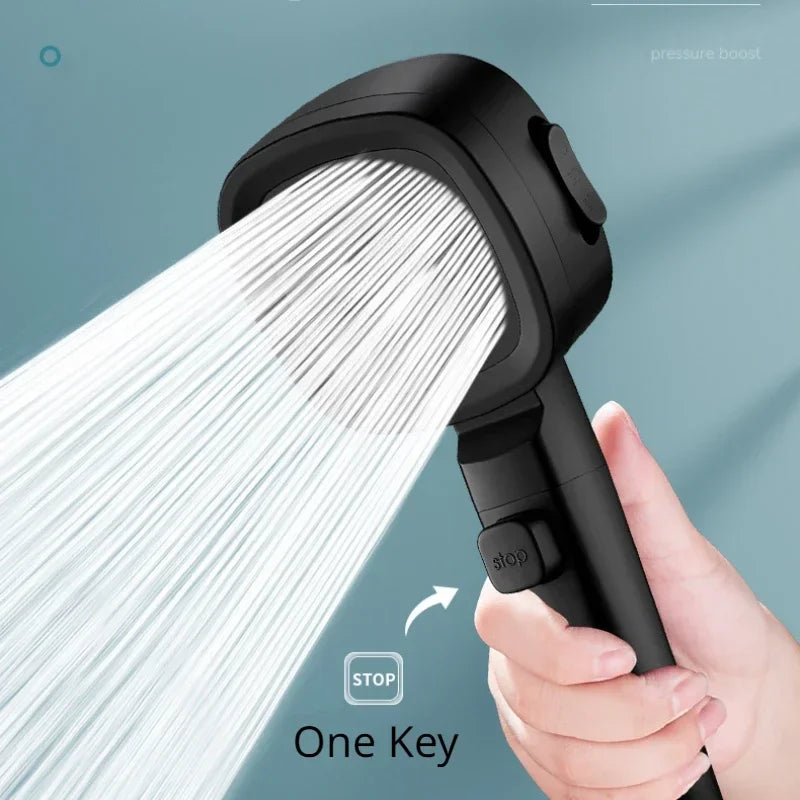 Handdouche 3 Standen Waterbesparend ABS Massagestraal Stopknop Verstelbaar Badkamer Wellness Doucheaccessoire | Sulvida