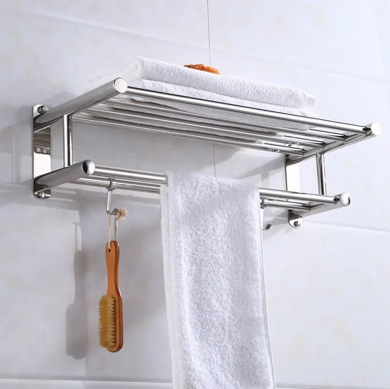 Porte-serviettes mural en acier inoxydable, 40cm 50cm, porte-serviettes de salle de bain, design moderne en acier inoxydable | Sulvida