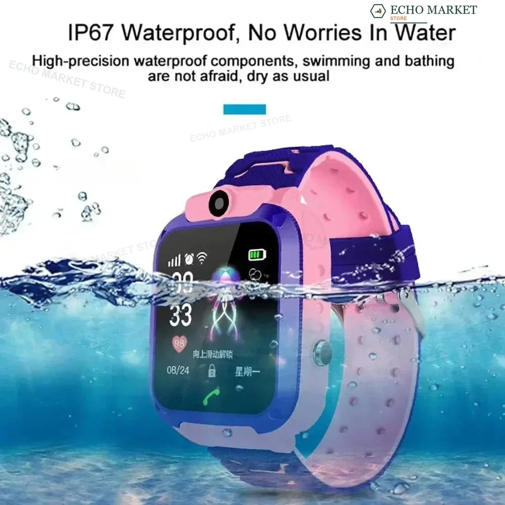 Kindersmartwatch met GPS Tracker Belfunctie Spraakberichten IP67 Waterdicht 1,44 Inch Touchscreen SOS Alarm | Sulvida