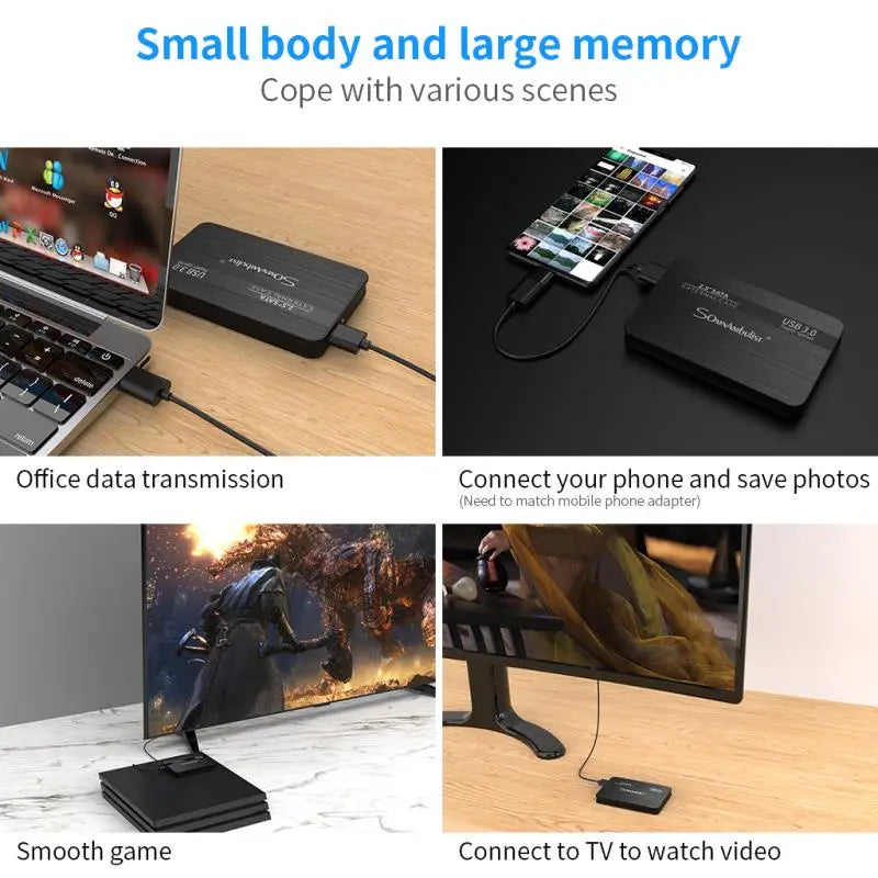 Externe harde schijf 2.5 inch draagbaar USB 3.0 opslagschijf 320GB tot 2TB snelle datatransfer compact design | Sulvida