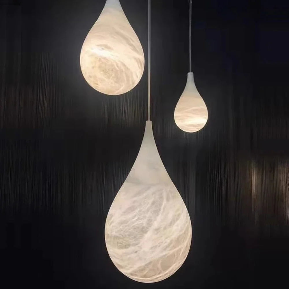 Hanglamp Druppelvorm Natuursteen Dimbaar Eettafel Keukeneiland Slaapkamer Modern Tijdloos Elegante Verlichting | Sulvida