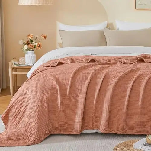 Mousseline Deken 100% Katoen Tweepersoons Gauze Plaid Bank Bed Zacht Ademend Woonkamer Slaapkamer 150x200 | Sulvida