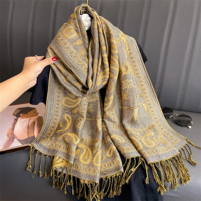 Kasjmier-gevoel Dames Sjaal 70×190 cm Polyester Warme Herfst Winter Omslagdoek Fashion Stola Accessoire | Sulvida