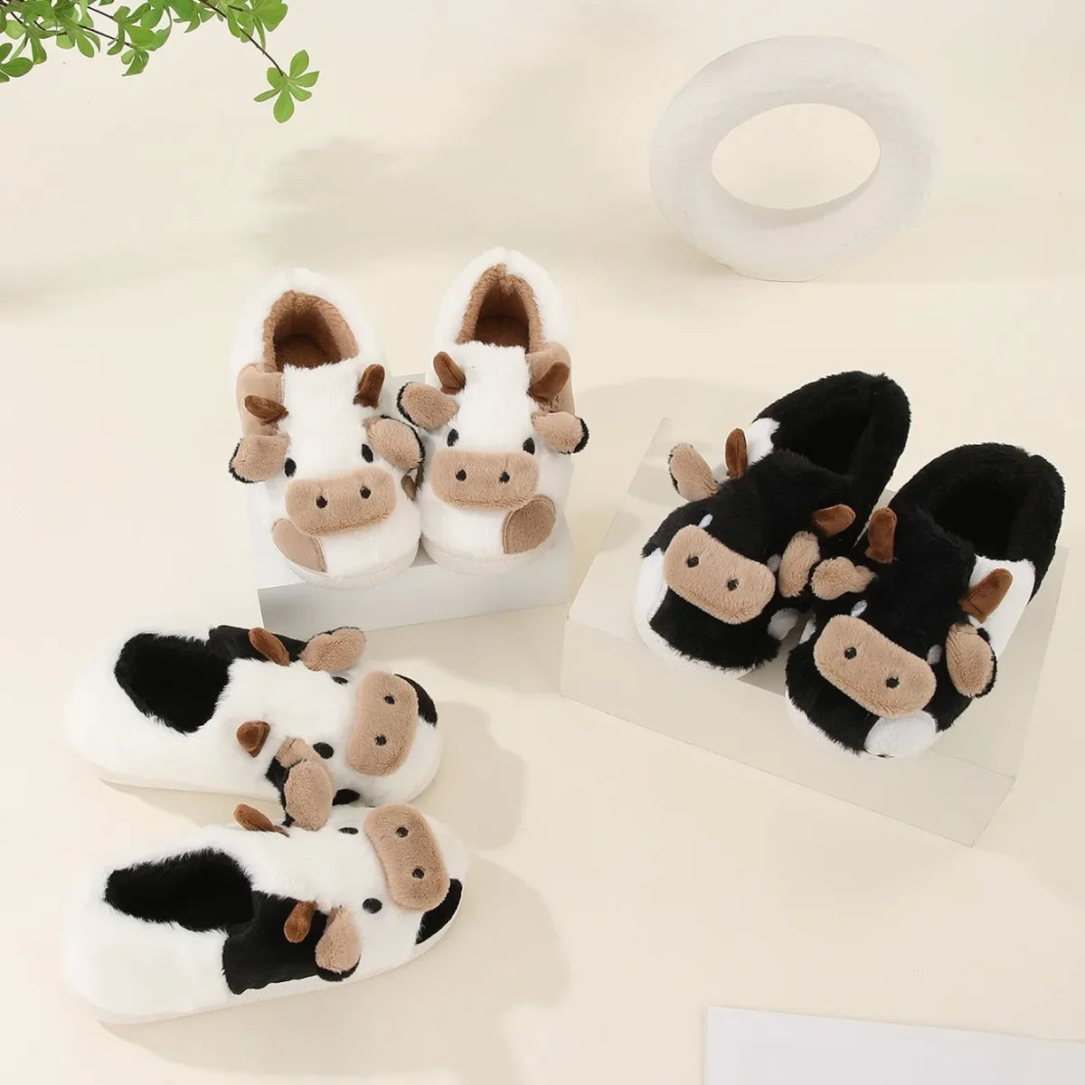 Pluche Huispantoffels met Antislipzool Warme Sloffen Winter Unisex Comfortabel Koppels Binnenschoenen | Sulvida