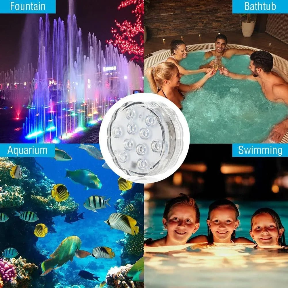 Onderwaterlampjes LED Zwembadverlichting Waterbestendig 16 Kleuren Afstandsbediening RGB Pool Lights | Sulvida