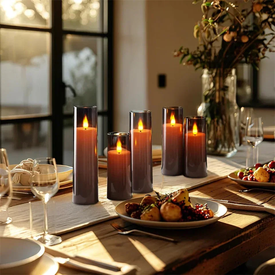 LED-kaarsen met realistische vlameffect warm wit voor sfeervolle interieurverlichting decoratief licht | Sulvida