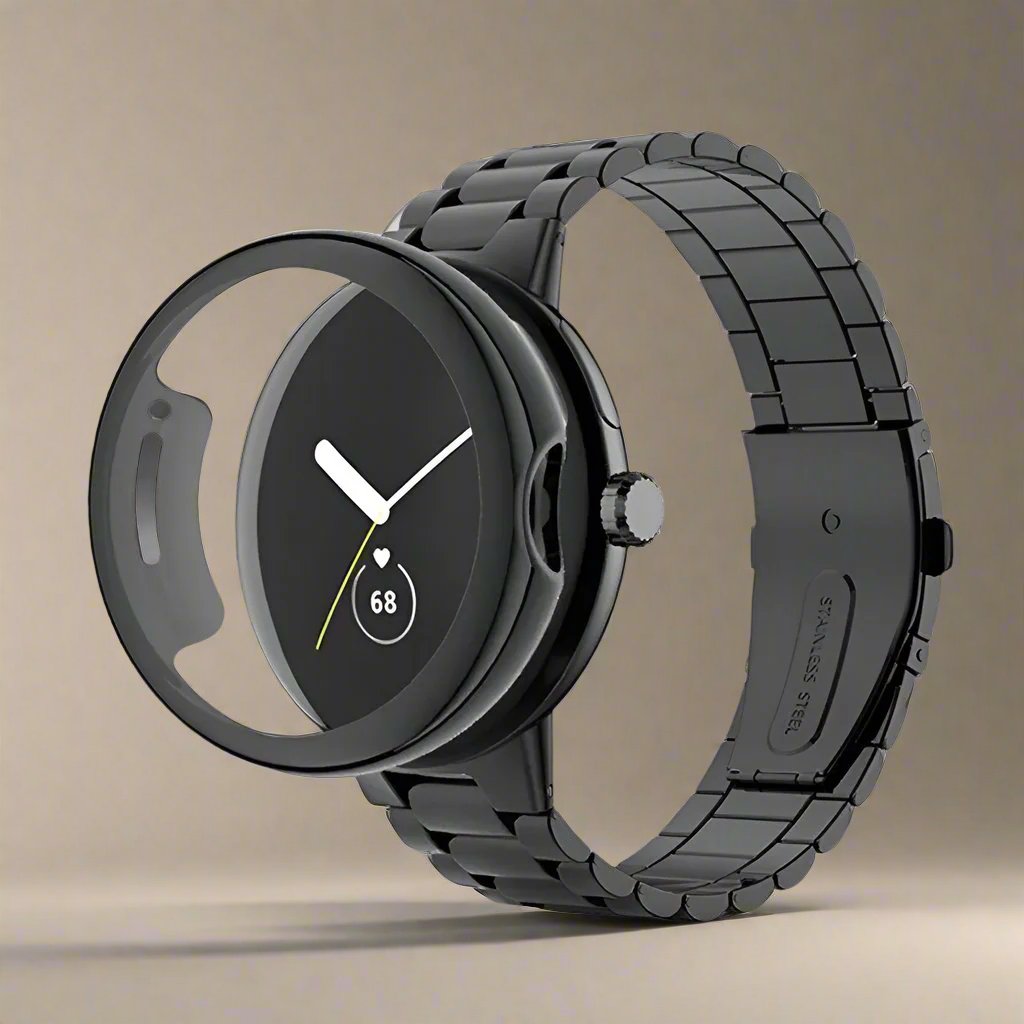 Bracelet de montre en acier inoxydable avec boîtier pour Google Pixel Watch et Pixel Watch 2 | Sulvida