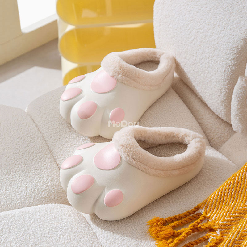 Warme Pantoffels Kattenpoot Motief Zachte Fleece Antislip Huisschoenen Dames Heren Herfst Winter Comfort | Sulvida