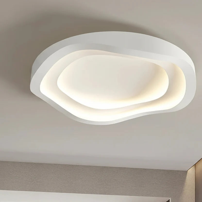 Ronde plafondlamp met golvend reliëf dimbaar LED metaal modern design voor woonkamer slaapkamer hal gang | Sulvida