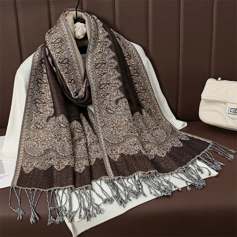 Kasjmier-gevoel Dames Sjaal 70×190 cm Polyester Warme Herfst Winter Omslagdoek Fashion Stola Accessoire | Sulvida