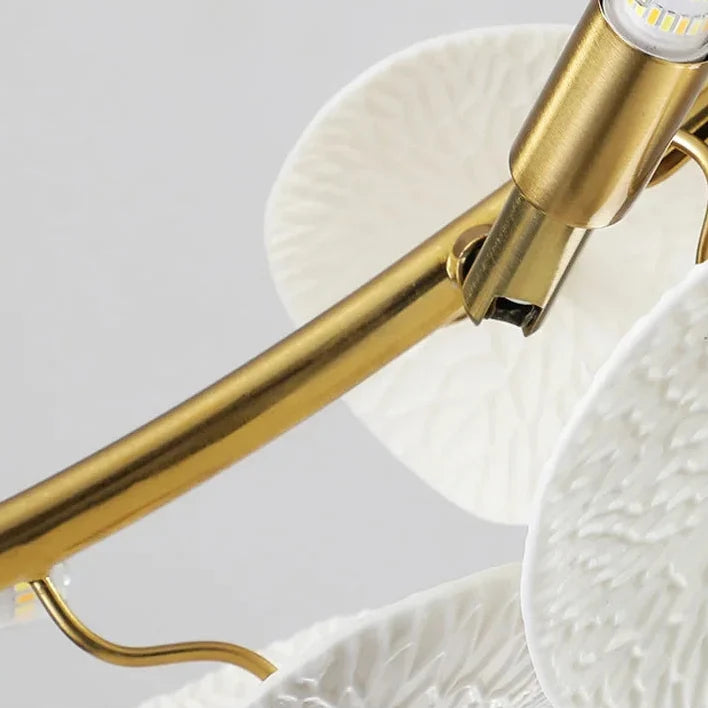 Keramische Hanglamp Lotus Lineair Design Wit Eettafel Woonkamer Slaapkamer Verlichting LED Eetkamer Modern | Sulvida