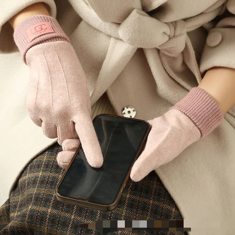 Touchscreen Handschoenen Dames Gevoerde Vingerhandschoenen Winterhandschoenen Outdoor Fietsen Wol Warm | Sulvida