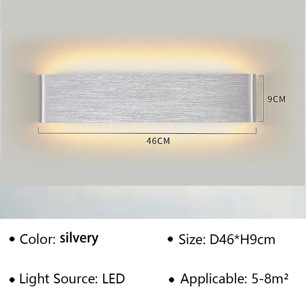 LED Wandlamp Moderne Rechthoek 30cm Warm Wit Sfeervol voor Slaapkamer Hal Badkamer Woonkamer Verlichting | Sulvida