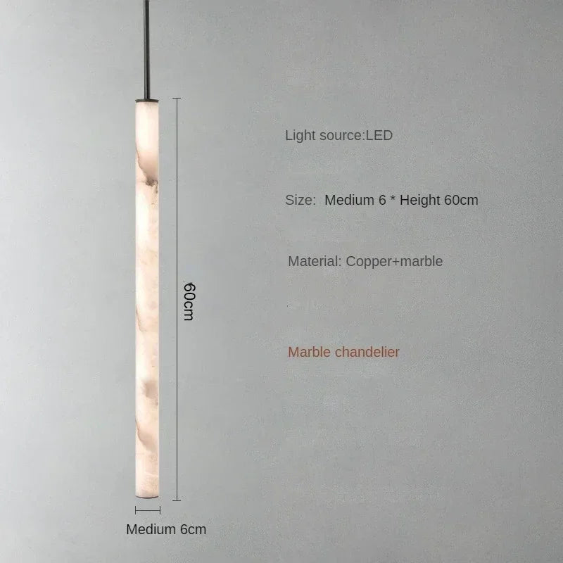 Suspension moderne en marbre et pierre naturelle avec accents cuivrés, éclairage de table à manger, lustre LED minimaliste | Sulvida