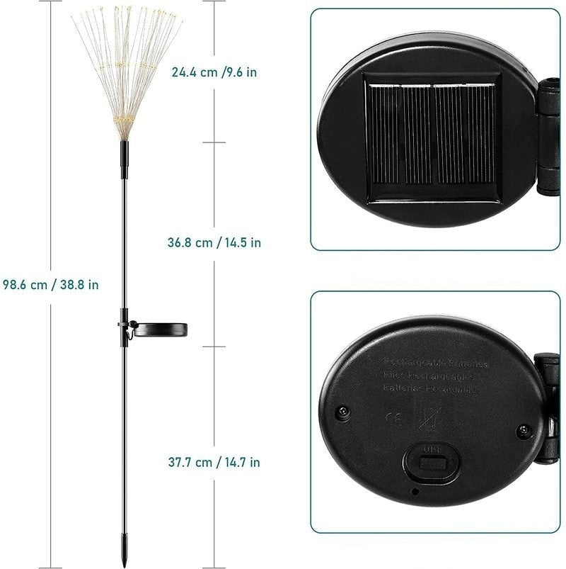 Solarlampen Tuin 120 LED Vuurwerk-Effect Waterdicht Decoratieve Padverlichting Buitenverlichting Tuinverlichting | Sulvida