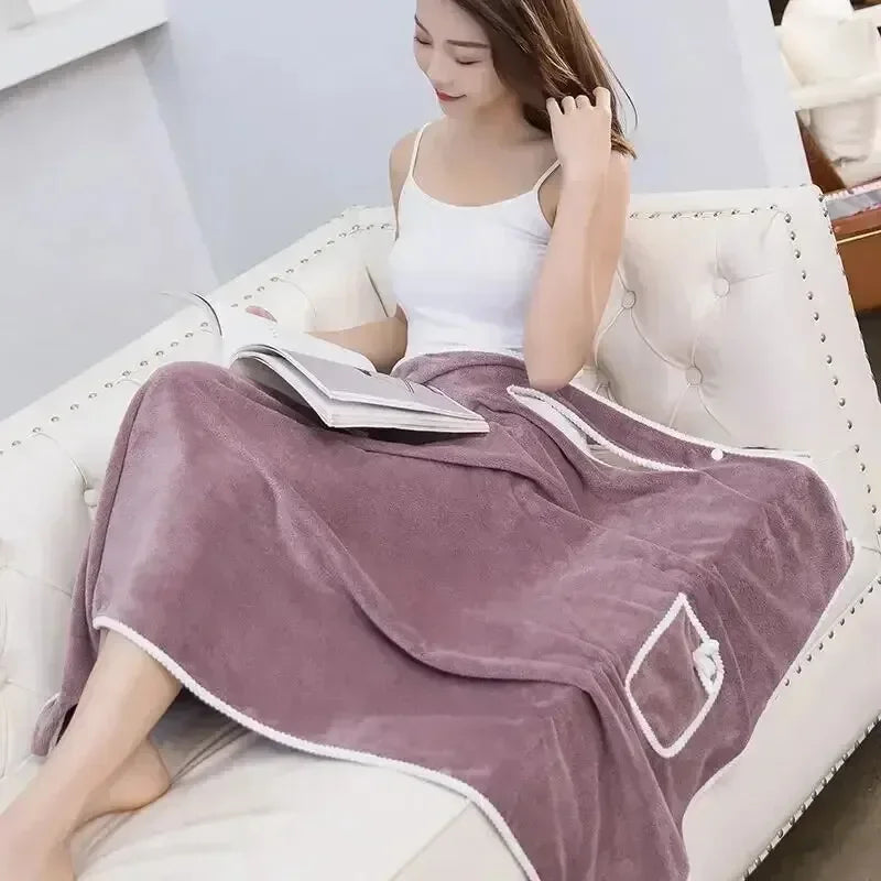 Paréo serviette de bain portable pour femme 80x130 cm, séchage rapide, polaire corail, serviette douce pour la plage, le spa, le sauna et la piscine | Sulvida