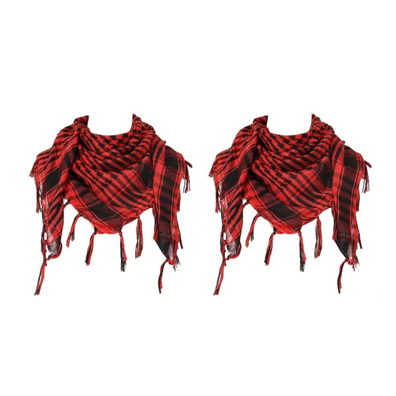 Tactische Shemagh Woestijnsjaal Geruit Katoen 100x100 cm Hoofddoek Hals Mannen Vrouwen Sport Outdoor | Sulvida