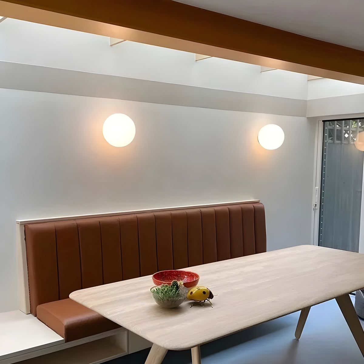Glazen Wandlamp Rond met Diffuus Licht voor Slaapkamer Woonkamer Gang Matglas Bolvormig Wand Armatuur | Sulvida