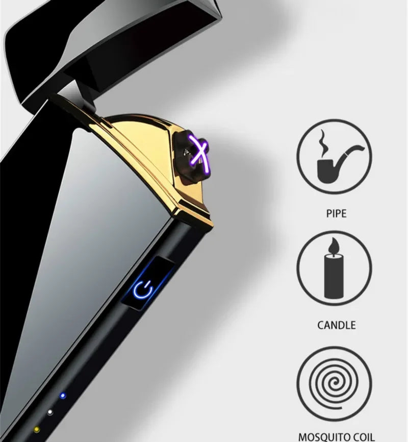 Oplaadbare plasma-aansteker met dubbele lichtboog USB windbestendig luxe metaal design kaarsen kachel | Sulvida