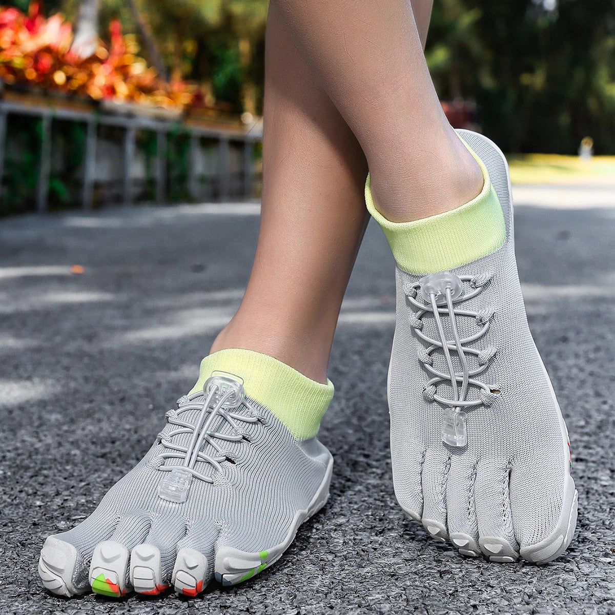 Waterschoenen met teenseparatie zwart grijs unisex strand zwembad yoga hardlopen watersport lichtgewicht | Sulvida