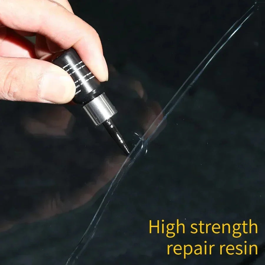 Kit de réparation du verre avec résine – Réparez rapidement et facilement les fissures dans le verre – Pour les pare-brise et les surfaces vitrées | Sulvida