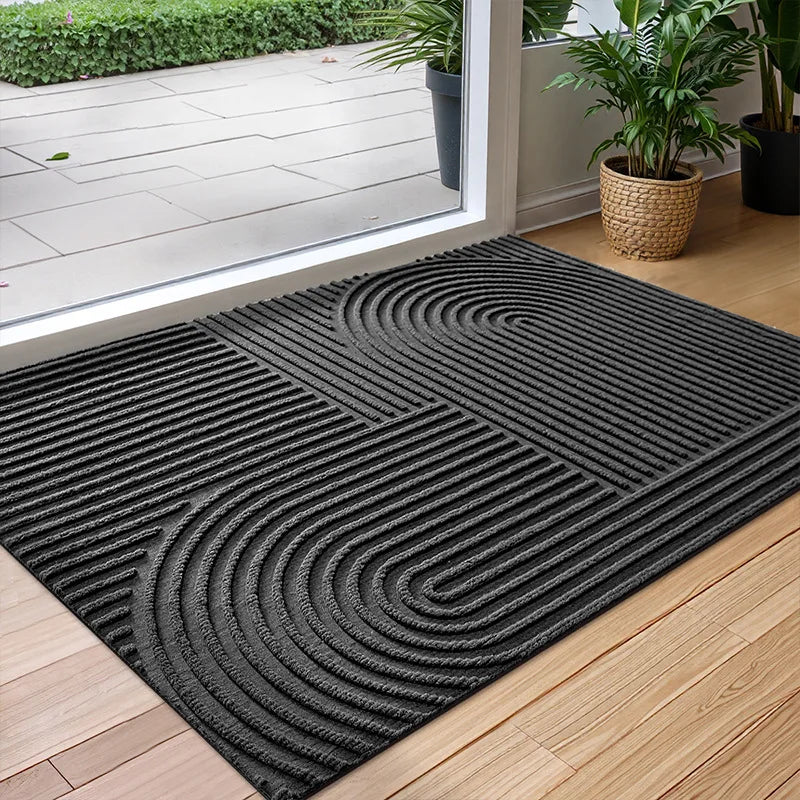 Antislip Deurmat 45×75 cm Polyester Waterabsorberend Binnen Buiten Grijs Bruin Zwart Onderhoudsvriendelijk Entree | Sulvida