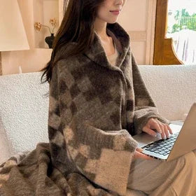 Geruite Plaid Deken Zachte Kasjmier-Look voor Bank en Bed Draagbare Warme Winterdeken Herfst Woonkamer | Sulvida