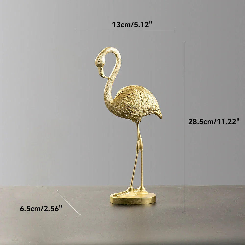 Flamingofiguur Hars Modern Interieuraccent Elegante Decoratie Woonkamer Kantoor Trendy Beeldje Kunstobject | Sulvida