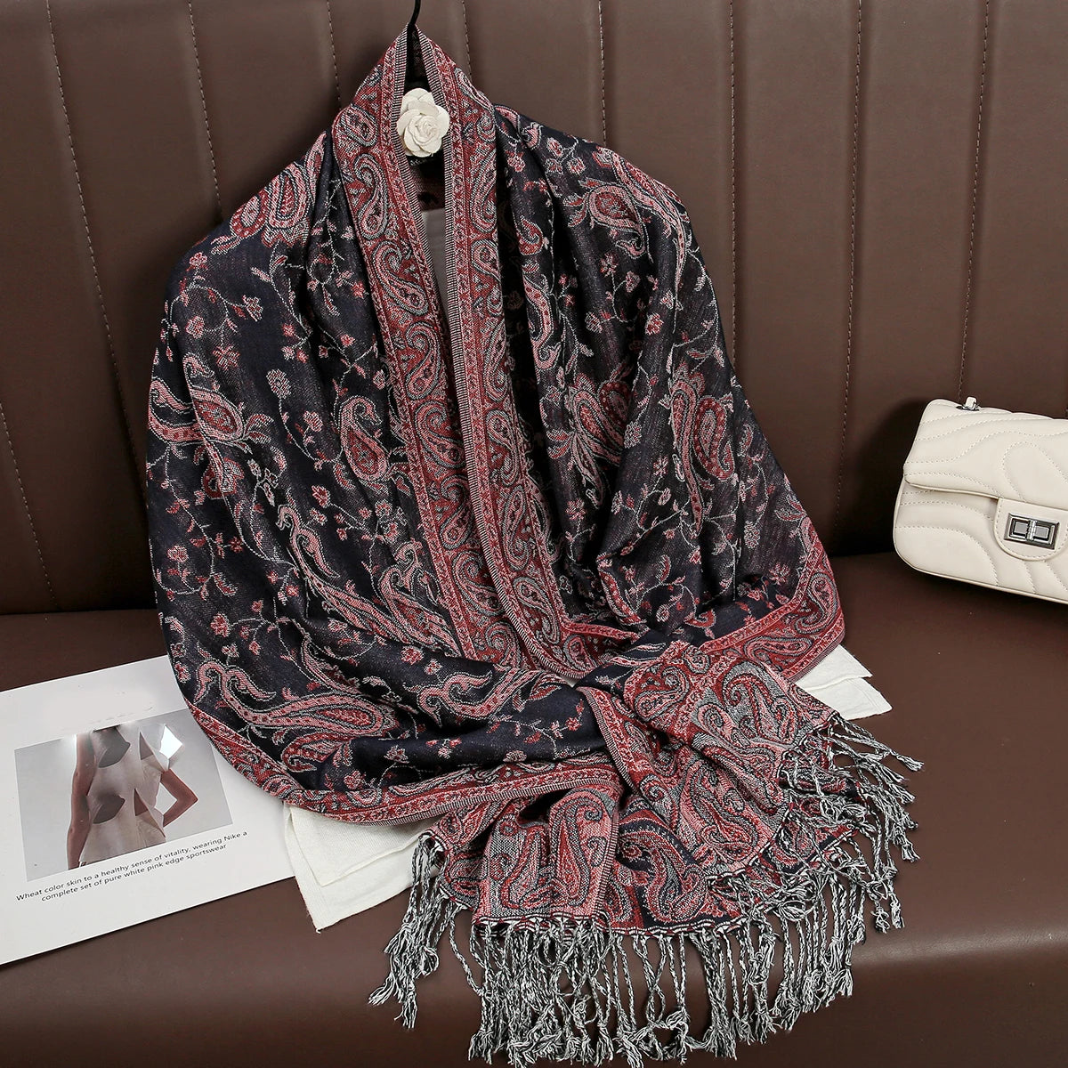 Kasjmier-gevoel Dames Sjaal 70×190 cm Polyester Warme Herfst Winter Omslagdoek Fashion Stola Accessoire | Sulvida
