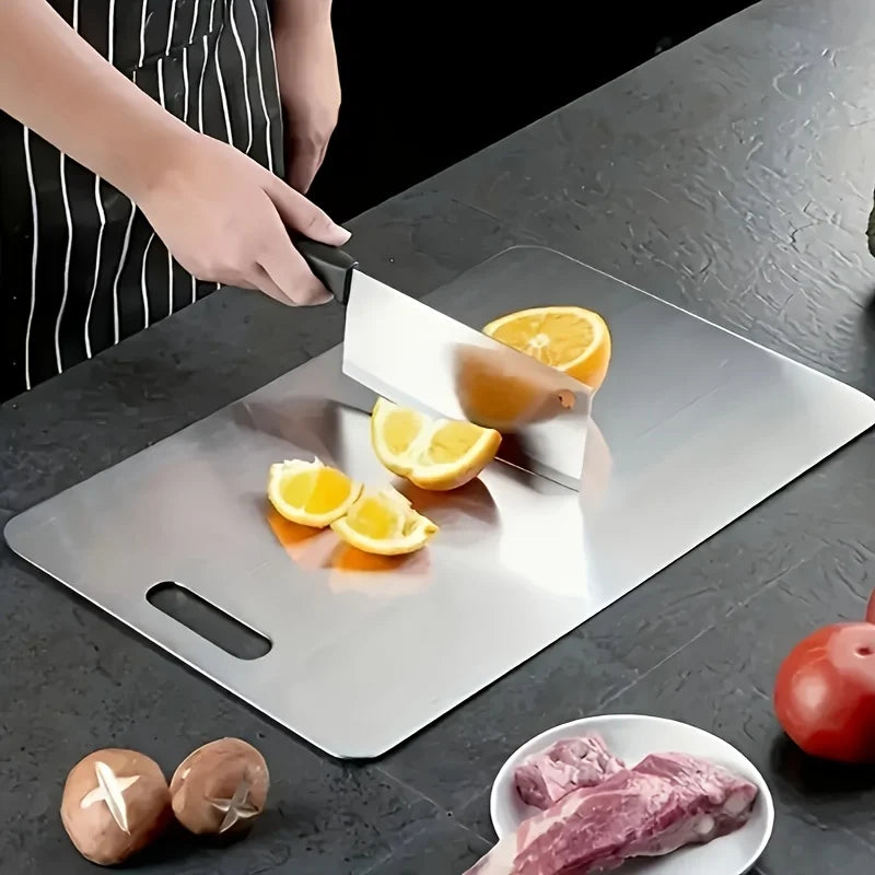 Stainless steel cutting board - Stainless Steel 3pcs Cutting Boards - BPA-Free Dishwasher Safe Non-Slip Kitchen Boards w/Juice Groove, Rustproof & Space Saving