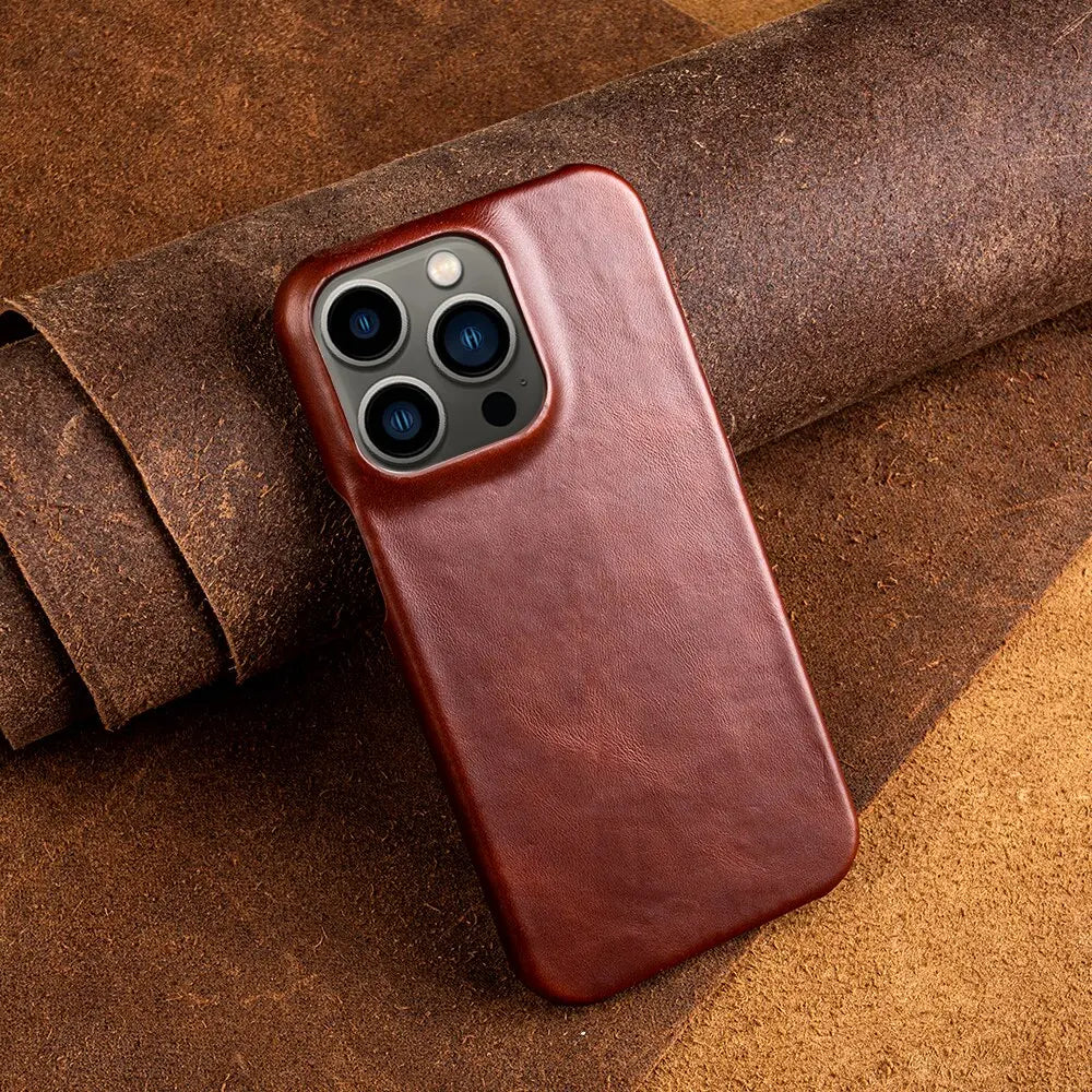 Étui pour iPhone en cuir de vache véritable, professionnel, haut de gamme, fait main, fermeture magnétique, porte-cartes, protection | Sulvida