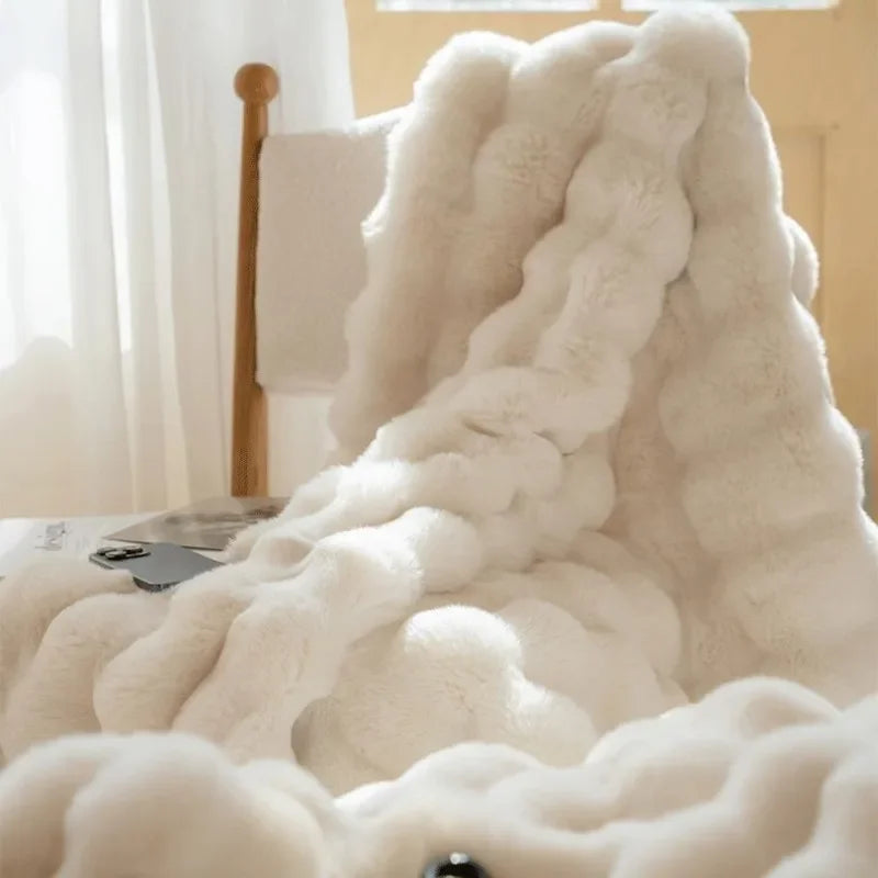 Dubbelzijdige Winterdeken Fluweelzacht Imitatiebont Luxe Plaid Warmtedeken voor Bank en Bed Woonkamer | Sulvida