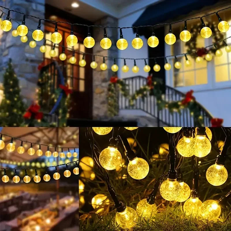 Solar Bollamp Lichtsnoer Buiten Waterdicht 8 Modi LED Verlichting Tuin Terras Feest Party Decoratie Sfeer | Sulvida