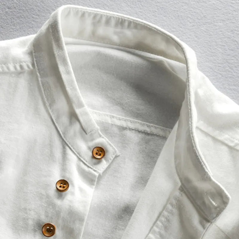 Japans Linnen Herenoverhemd – Traditioneel Design met Moderne Twist voor Casual & Formeel Dagelijks Gebruik | Sulvida