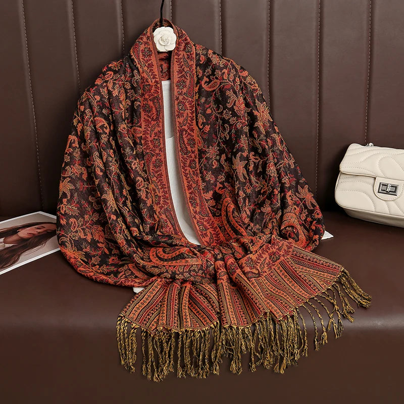 Kasjmier-gevoel Dames Sjaal 70×190 cm Polyester Warme Herfst Winter Omslagdoek Fashion Stola Accessoire | Sulvida