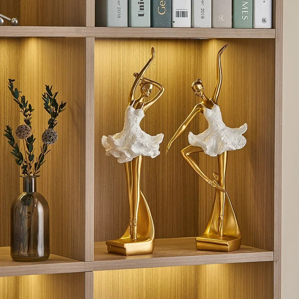 Decoratief Balletdanser Beeldje Sculptuur Kunsthars Ballerina Figuur Staand Danseres Ornament Interieur | Sulvida