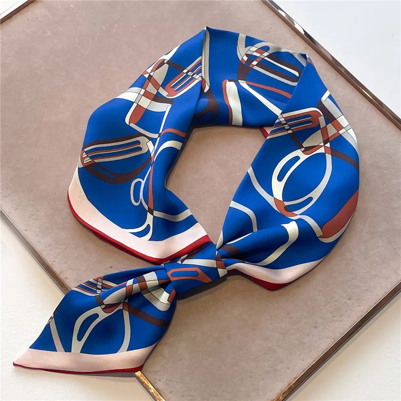 Foulard en satin pour femme à imprimé chevaux, ruban multifonction, écharpe, bandeau, bracelet, bandana, accessoire | Sulvida