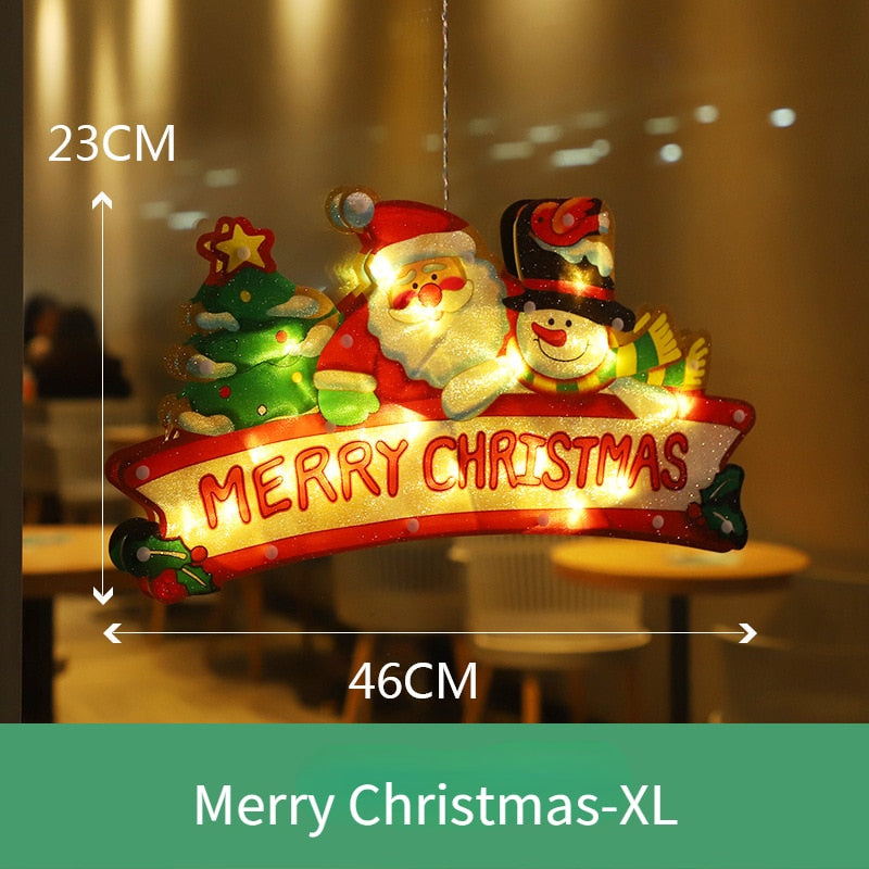 Kerstverlichting Raam LED Decoratie Kerstman Sneeuwpop Knipperend op Batterij Sfeervol Kerstraam Versiering | Sulvida