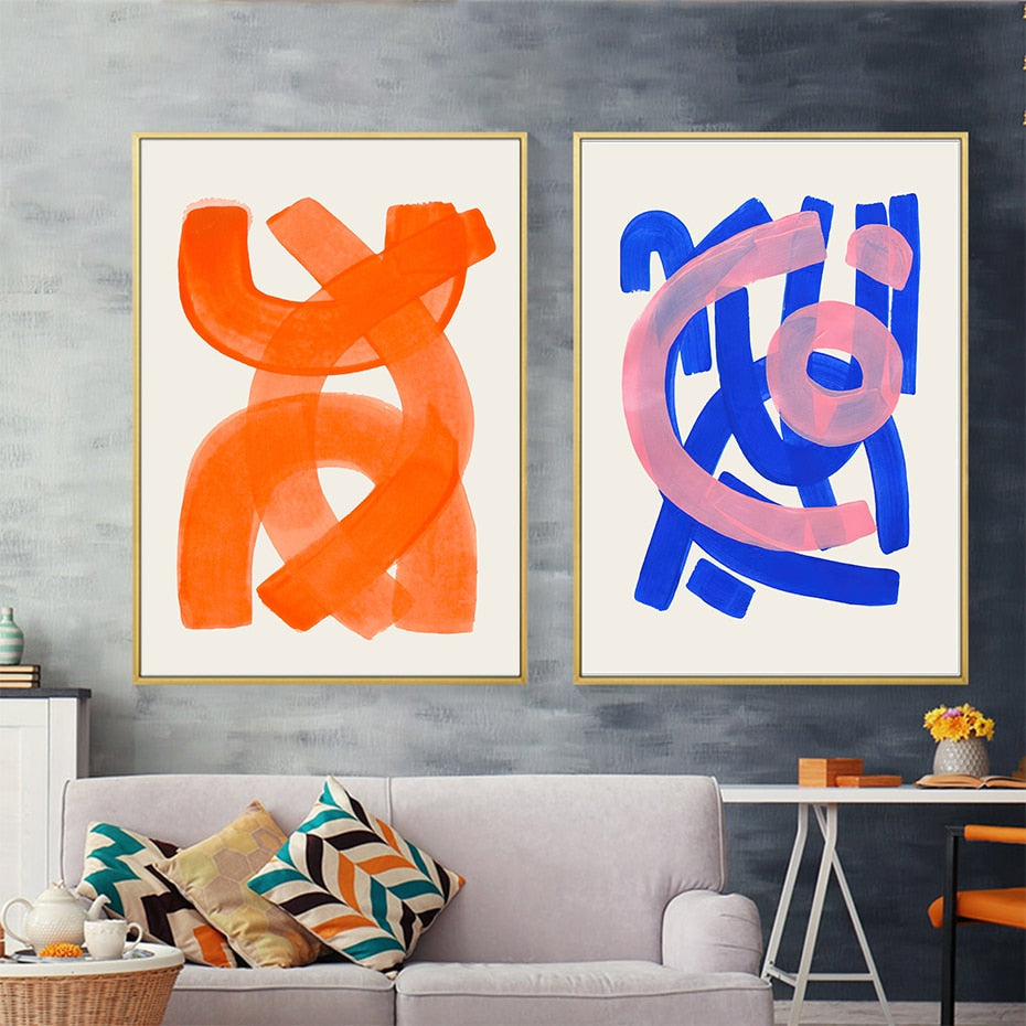 Canvasdoek met Kleurrijke Penseelstreken Wanddecoratie Abstract Modern Kunstwerk voor Woonkamer Slaapkamer | Sulvida