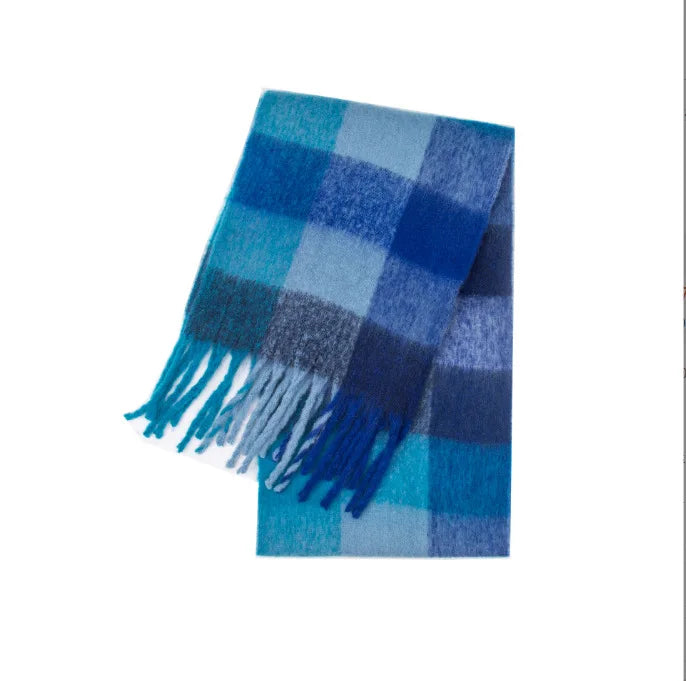 Écharpe en cachemire 38×230 cm, dégradé arc-en-ciel, étole douce, foulard de luxe, accessoire d’hiver pour femme | Sulvida
