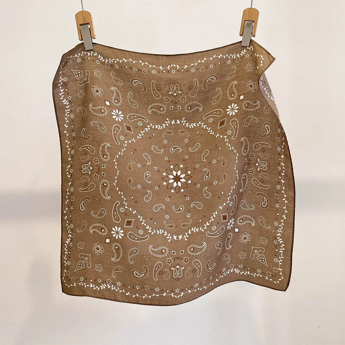 Vierkante Hoofddoek Dames Katoengevoel Print Hals Haar Accessoire Mode Bandana Multifunctioneel 68x68cm | Sulvida